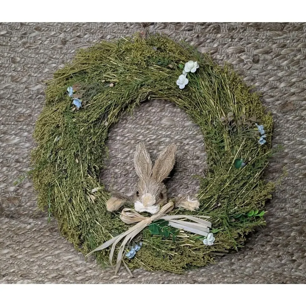 Easter Bunny Green Sage Holiday Wreath Door Decor 19